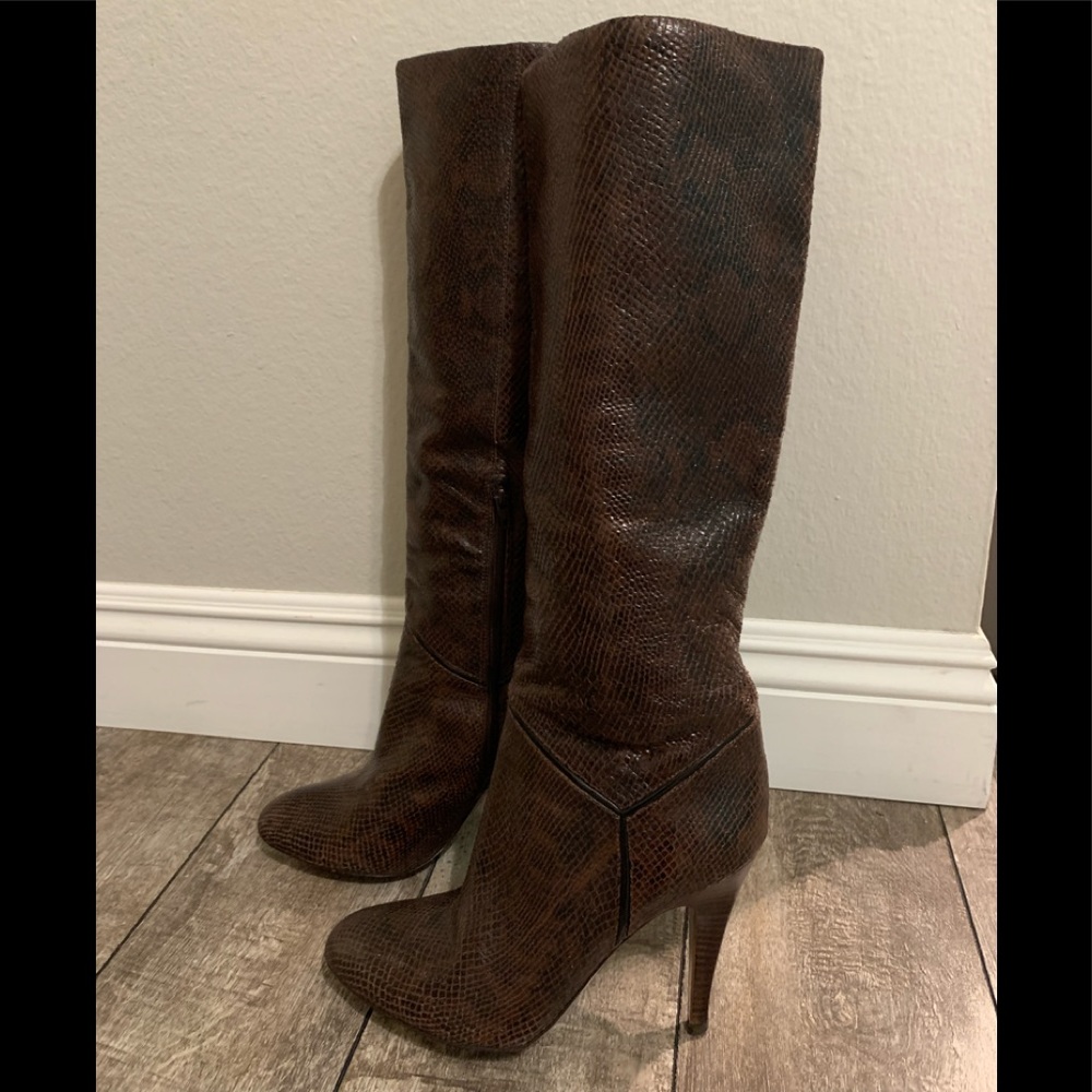 Vintage BCBG Maxazria Brown Snake Boots